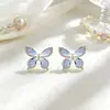 Aretes de mariposa con degradado estilo bosque para mujer, únicos y versátiles, con un toque de lujo ligero y alta gama, aretes de diseño nicho