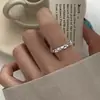 Anillo Nuevo de Hojalata Plegada Cóncava y Convexa Brillante para Mujer, Diseño Simple de Nicho, Anillo Versátil para Dedo Índice Abierto de Ins