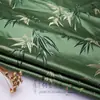 Tecido Brocado Floral Folha de Bambu para Hanfu, Tecido Jacquard Estilo Chinês Tradicional para Cheongsam, Tecido Estampado Chinês Tradicional para Cheongsam e Terno Tang