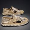 Novas Sandálias de Malha para Homens Primavera 2026, Sapatos de Praia Masculinos da Moda, Sapatos Respiráveis Fechados na Ponta com Solado Macio, Estilo Meio Chinelo Masculino