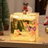 Luz de Noturna Espelhada Cubo Mágico de Natal Lâmpada de Mesa Ornamentada DIY para a Atmosfera do Feriado de Natal Tridimensional