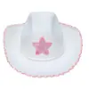 Celebridade da Internet Hot Girl Milenar Chapéu de Cowboy Ocidental Coroa de Lã Rosa Chapéu de Cavaleiro Adereço para Foto de Palco Festival de Música