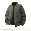 Roupas masculinas premium para atacado para primavera e outono: jaqueta versátil masculina casual tendência de rua estilo Hong Kong cor sólida solta com zíper