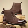 Botas Martin Color Block Novas Masculinas Botas Curtas de Camurça Retrô Sapatos de Couro Formais de Negócios Britânicos Botas Masculinas Tendência