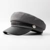 Boina de Lana Transfronteriza de Otoño e Invierno para Mujer, Sombrero de Marinero Versátil Casual, Gorra Británica Retro de Copa Plana, Moderna