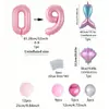 Nuevo globo de foil de cola de sirena con número grande para decoración de escena de fiesta de primer cumpleaños para niños