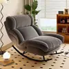Sillón Mecedora Reclinable Perezoso para Adultos Balcón Hogar Silla de Ocio Se Puede Acostar Se Puede Dormir Mecedora de Lujo Ligero para Sala de Estar
