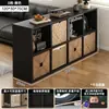 Gabinete de ocho compartimentos, gabinete negro, librero de pared, gabinete de almacenamiento, mesita de noche, gabinete de almacenamiento para el dormitorio