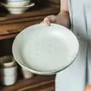 Ji Feng Cerámica Estilo Japonés Plato Hondo Redondo Vajilla Doméstica Plato Plato para Verduras Plato para Bistec Plato para Postre Ensalada