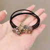 Cuerda para el cabello estilo coreano, elegante, con forma de mariposa, estilo Mori, con diamantes brillantes, para niña, con anilla elástica para el cabello.
