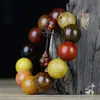 Pulseira da Coleção Sândalo Vermelho com Várias Contas para Homens e Mulheres, Contas Budistas, Jogo Cultural, Sândalo Verde