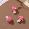 Lindos Cuentos de Hadas Estéreo Paraguas Rojo Hongo Colorido Pendientes DIY Bolsita para Pendientes Cadena para Teléfono Móvil Accesorios Colgantes