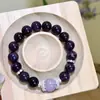 Pulseira de Cristal Natural Rica Ametista Uruguaia Fogo Roxo Nove Acessível Luxo High-End Novo Estilo Chinês Pulseira Original