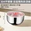 Acero Inoxidable 304 Color Degradado Tazón para Niños Hogar Suplemento Alimenticio para Bebés Especial Binaural Antiescaldaduras y Anticaídas Tazón para Sopa y Arroz
