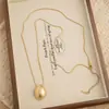Collar minimalista de cordón negro con colgante de gota de agua ovalada cepillada para mujer, estilo coreano, cadena larga ajustable para suéter, accesorio elegante y versátil