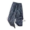 Calça Jacquard Castanha Retro Wide Leg Feminina 226 Outono Nova Cintura Alta Moda Versátil Solta Reta
