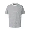 Tiro Real de Camiseta Deportiva Casual Rayada de Secado Rápido Manga Corta para Hombre Estilo Americano Moderno Bloques de Color Especial P19
