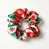 Goma para el pelo navideña transfronteriza, scrunchie estampado más vendido en Amazon, accesorio para el pelo de moda con ambiente de Año Nuevo rojo