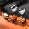 Anillos de Halloween con Diseños de Calabaza, Fantasma, Murciélago y Calavera; Anillos Únicos y Creativos con un Toque Exclusivo y de Alta Gama; Accesorios para Fiestas Europeas y Americanas