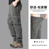 Calça Cargo Masculina Casual Plus Size Solta Multi-Bolsos Outdoor Algodão Puro Calça Esportiva Para Jovens e Meia-idade Calça de Trabalho Resistente ao Desgaste