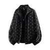 NASA SOBRE Sudadera cárdigan de cuello alto estilo americano con estampado de cielo estrellado para mujer, diseño holgado, casual, para chicas y parejas