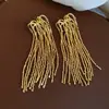 Brincos de Tassel Longo de Cristal Agulha de Prata Nicho Brincos de Alta Qualidade Moda Tendência Europeia e Americana Transfronteiriça Brincos para Mulheres
