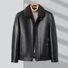 Chaqueta de Piel Sintética para Hombre 2026 Otoño/Invierno Cuello Desmontable de Lana de Cordero Top para Hombres Jóvenes y de Edad Media, Abrigo Espeso y Cálido