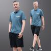 Roupa de verão para pai 40 anos e 50 anos terno esportivo de meia-idade camiseta de seda gelada masculina roupa para corrida para idosos