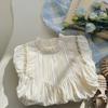 Novedad Verano 2026 Ropa Infantil Vestido para Niñas con Pliegues Franceses y Cuello Alto, Bordado de Encaje, Elegante Vestido Infantil de Moda
