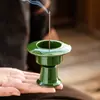 Quemador de Incienso Alto Verde Oliva Hecho en Fábrica, Cerámica, Estética Estilo Song, Portainciensos, Base para Varilla de Incienso, Adorno de Alta Gama, Resistente al Polvo, Exquisito