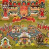 Pintura de Parede Thangka "Eyrium" Pintura com Pigmento Mineral Coração Xizang Montado "Buda Amitabha" Mural de Sala de Estar