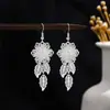 [Selección Premium] Pendientes Estilo Étnico de Minorías Vintage con Plata de Minorías Étnicas, Pendientes Largos Colgantes Florales Estilo Bohemio Único
