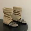 Primer Encuentro con el Estilo de Diseño de Nicho de las Nuevas Sandalias de Plataforma para Mujer de Verano con una Sola Tira y Punta Abierta