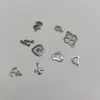 Colgante de Candado Corazón con Ojal Hueco de Acero Inoxidable Moda Japonesa y Coreana Collar de Acero de Titanio Aretes Accesorios para Joyería DIY