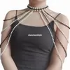 Cadena Corporal Sexy de Chica Caliente Transfronteriza Europea y Americana Cadena para la Cintura Desfile de Moda para Mujer Cadena de Hombro de Perla Artificial Cadena de Sujetador Decorativa Cadena para Ropa