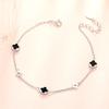 Pulsera de Plata de Ley S925 con Diseño de Trébol de Cuatro Hojas y Ágata de Doble Cara y Uso Bidireccional para Mujer, Diseño de Doble Cara de la Suerte, una Joyería Moderna de Uso Bidireccional