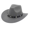 Outono e inverno comércio exterior novo chapéu de cowboy de borda deformada transfronteiriça Europa Ocidental e Estados Unidos vento Acessórios de metal de borda dobrada chapéu masculino e feminino