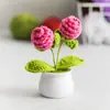 Día del Maestro Maceta Tejida Flor Artificial Acabados Adornos Decoración Hogar Amigos Mejor Amigo Regalos Regalo Flores en Maceta
