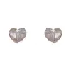 Pendientes de Amor con Incrustaciones de Metal y Circonita de Moda de Nicho para Mujer, Exquisitos, Ligeros, Lujosos, Versátiles, de Gama Alta, Pendientes Súper Brillantes al por Mayor