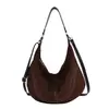 Bolso de Suede Retro Bajo el Brazo 2026 Nuevo Casual de Alto Valor Moderno Versátil Bolso de Media Luna Bolso de Hombro de Lujo Ligero