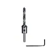 Broca avellanadora de tres puntas para carpintería, juego de 7 piezas, broca escariadora, avellanador para carpintería, 3-10 mm, acero de alta velocidad, broca avellanadora guía
