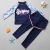 Traje de baño para niñas de manga larga dividido para niñas medianas y grandes, vestido de princesa de Corea del Sur, lindo estilo occidental, traje de baño para aguas termales