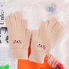 Guantes Cálidos Nuevos para Mujer Invierno Tejido Grueso Bordado Visón Terciopelo Modernos y Lindos Guantes de Dos Dedos a Prueba de Frío