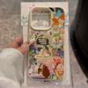 Ins Lindo Periódico Anime Adecuado para Funda de Teléfono Apple 17Promax Iphone16 Modelo Nuevo para Mujeres 14 Textura de Cuero 15