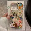 Funda de Teléfono Móvil Ins Linda Anime Periódico Adecuada para Apple 17Promax Iphone16 Femenina Nuevo Estilo 14 Textura de Cuero 15