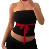 Top Tubo Listrado Sexy 2026 para Mulheres, Cropped Slim Fit Sem Costas de Verão, Peça de Roupa Externa ou Camada Base