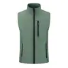 Chaleco de trabajo de otoño e invierno con cuello alto, chaleco de trabajo a medida con forro polar, a prueba de viento y cálido, para trabajo en grupo, con logo impreso