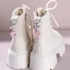 Fivela de Sapato Feminina Doce e Cool Outono e Inverno Transfronteiriça Europeia e Americana Pingente de Coração de Cristal Imitação Laço Charme para Botas Martin Corrente de Sapato