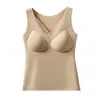 Venda Direta de Fábrica Bestseller Transfronteiriço Colete Quente de Malha com Decote em V para Mulheres Barriga Quente Sem Necessidade de Sutiã Modelagem Corporal Outono/Inverno Roupa Íntima