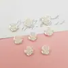 Acessórios de Ornamento Flor Camélia Rosa Perolado ABS Furo Reto Pétala Artesanal DIY Acessórios de Cabelo Capa de Celular Adesivos
